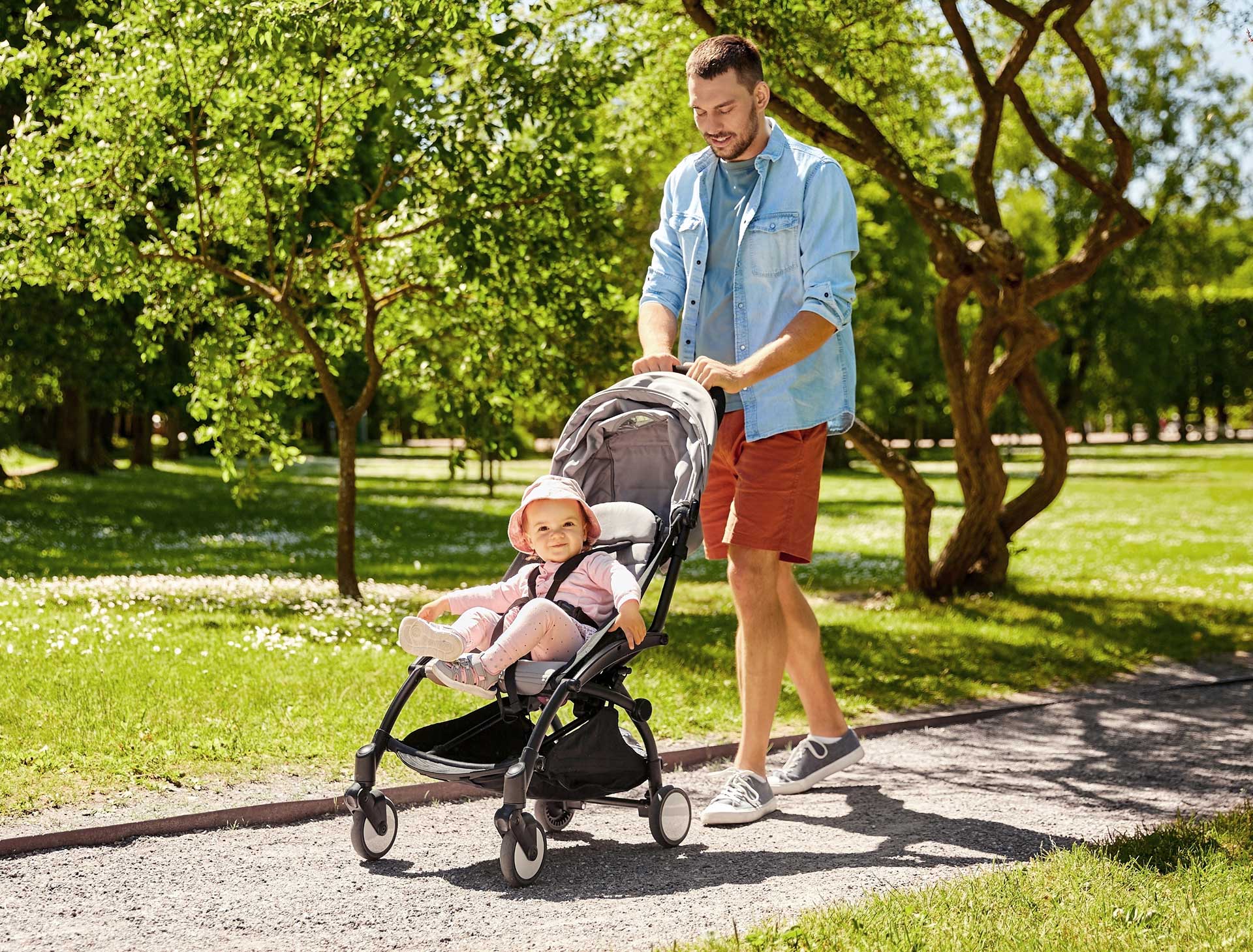 Father with pushchair